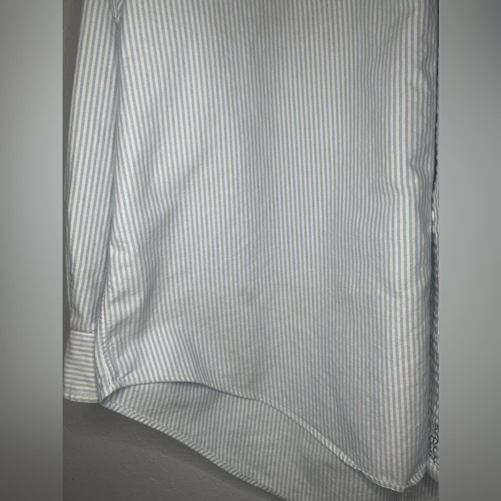 Ralph Lauren Shirt Men's XL Classic Fit White Blue Striped Button Down FleshPony - Picture 9 of 11